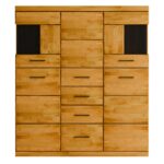 Witryna Dębowa Przyciemniane Szkło – Avero 84