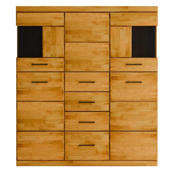 Witryna Dębowa Przyciemniane Szkło – Avero 84