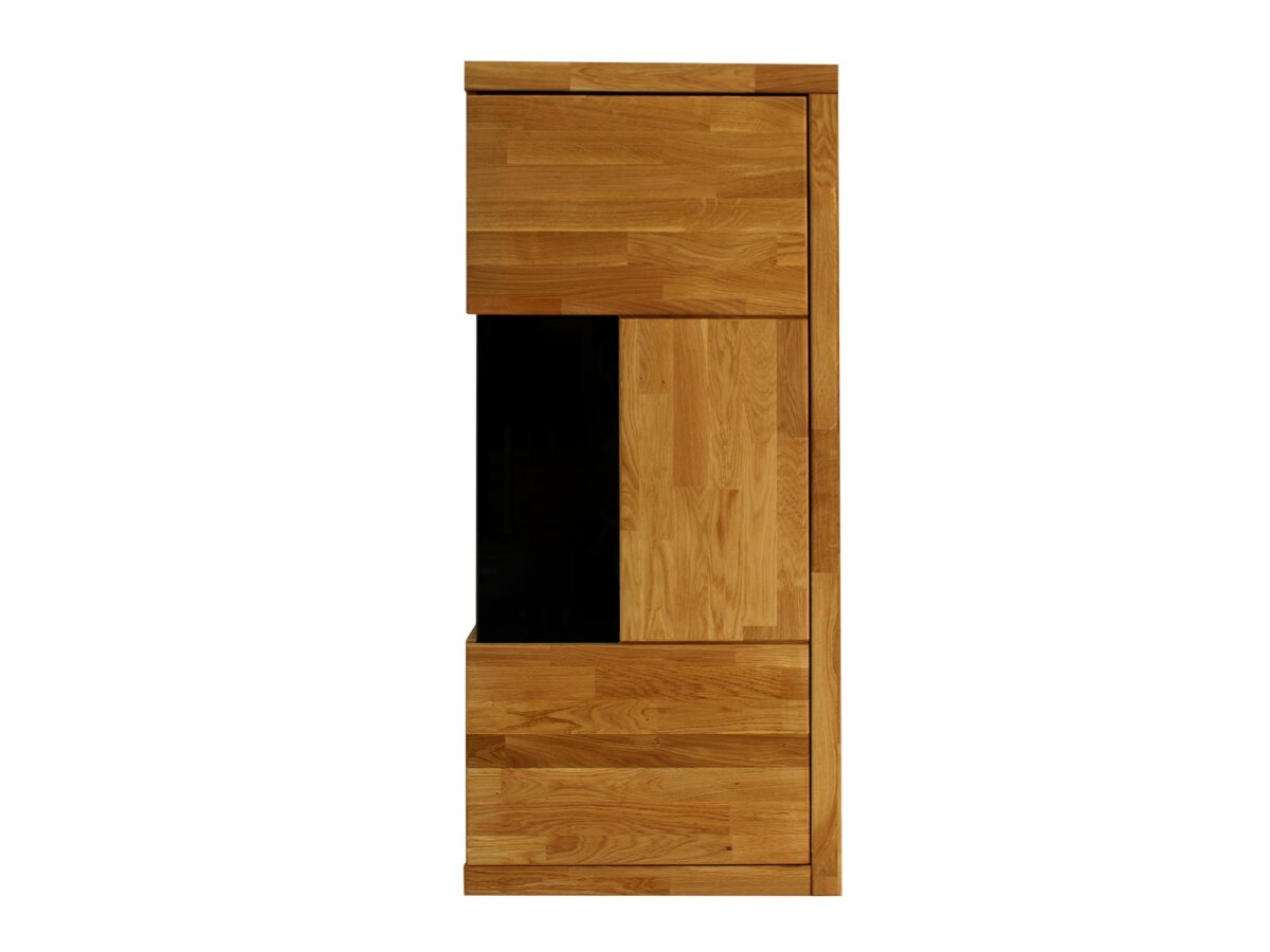 Witryna Niska Drewniana Szklana – Avero 95