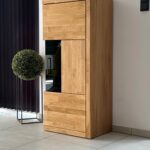 Witryna Niska Drewniana Szklana – Avero 95