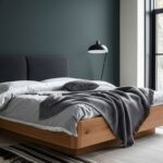 Dębowe Łóżko z Podnoszonym Stelażem i Pojemnikiem Bamare