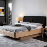 Dębowe Łóżko z Podnoszonym Stelażem i Pojemnikiem Bamare
