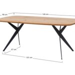 Dębowy Stół na Metalowych Nogach Fressa