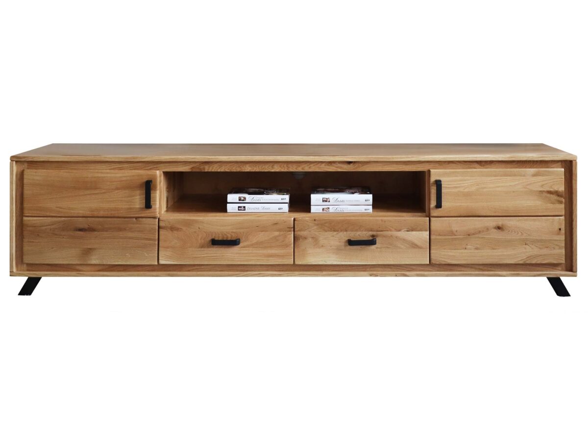 Duża Dębowa Szafka pod Telewizor ALAMOS LOFT