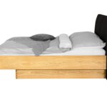 Dębowe Łóżko z Podnoszonym Stelażem i Pojemnikiem Bamare