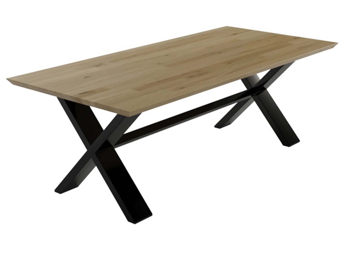 Stół Dębowo-Metalowy z Krzyżakiem – Metron