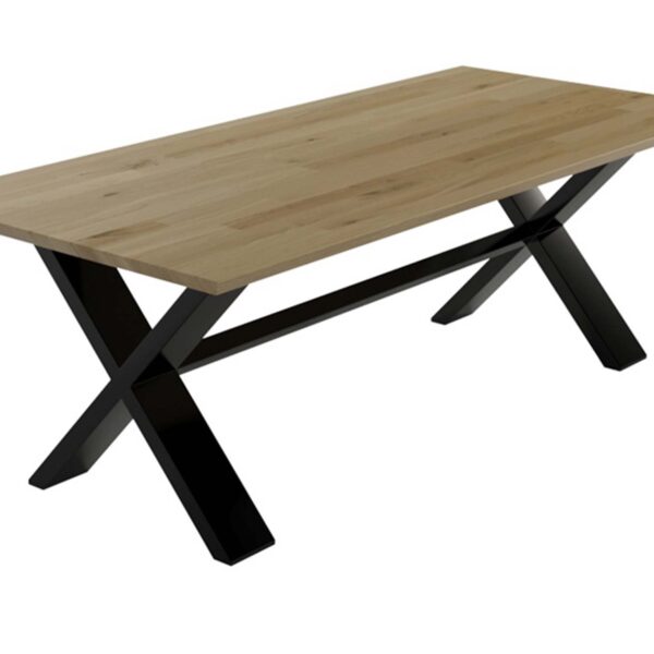 Stół Dębowo-Metalowy z Krzyżakiem – Metron