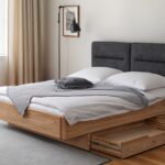 Łóżko Dębowe z Pojemnikiem i Nowoczesnym Designem Surara