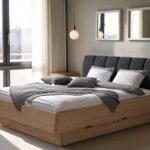 Wygodne Łóżko Dębowe z Pojemnikiem i Nowoczesnym Designem Dasalia A