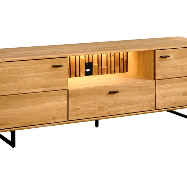 Drewniana Szafka Rtv na Nóżkach Metalowych Sole