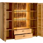 Duża Dębowa Witryna do Salonu Sole