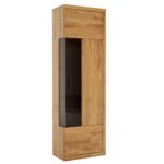 Witryna Dębowa Wysoka Przyciemniane Szkło – Avero 91