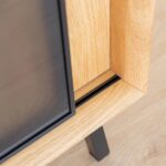 Komoda Winna Szyba Loft Stal Dąb Oak Elegance