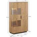 Dębowa Witryna Plaster Drewna Loftwood Stojąca