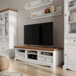 Duża biała szafka RTV vintage INGRID