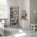 Drewniana biała ława INGRID