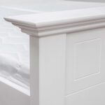 Białe drewniane łóżko dwuosobowe INGRID