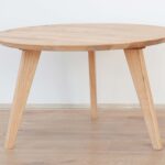 Stolik okrągły z drewna 70 cm Basic