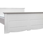 Białe drewniane łóżko dwuosobowe INGRID