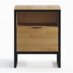 Stolik Nocny Drewniany z Ciemną Ramą – Kongo