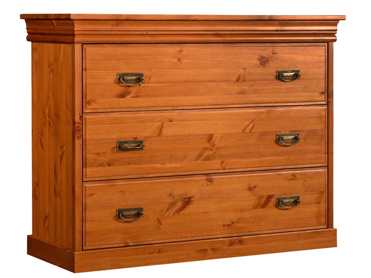 Sosnowa mała biała komoda ANADI