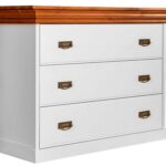 Sosnowa mała biała komoda ANADI