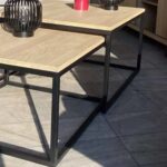 Zestaw Stoliki Drewniano-Metalowe Okrągłe – Kongo 1+1