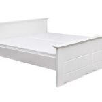 Białe drewniane łóżko dwuosobowe INGRID