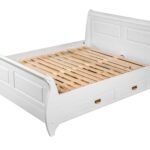 Łóżko białe dwuosobowe w stylu klasycznym ANADI