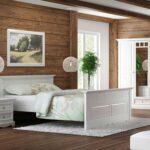 Białe drewniane łóżko dwuosobowe INGRID