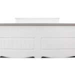 Białe drewniane łóżko dwuosobowe INGRID