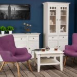 Drewniana biała ława INGRID