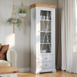 Witryna Wąska Klasyczna Ciepła Biel Sosna Natura Classica