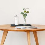 Stolik okrągły z drewna 70 cm Basic