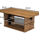 Ława Regulowana Dębowa ze Szklaną Półką – Taverno