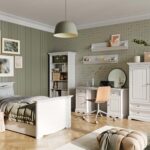 Dwie półki białe drewniane do pokoju INGRID