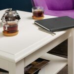 Drewniana biała ława INGRID