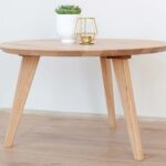 Stolik okrągły z drewna 70 cm Basic