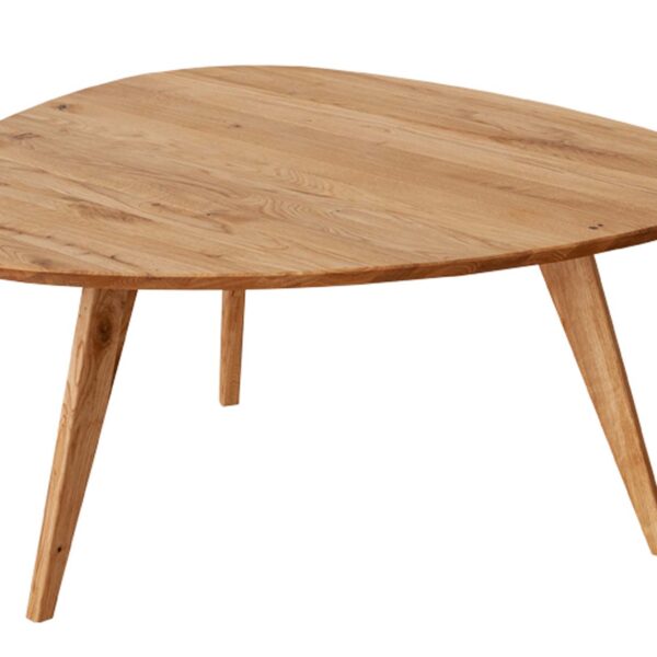 Owalny stolik kawowy z drewna Basic