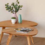 Owalny stolik kawowy z drewna Basic