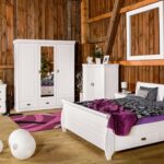 Sosnowa mała biała komoda ANADI