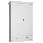 Sosnowa szafa dwudrzwiowa z szufladami ANADI