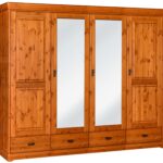 Duża szafa z lustrem z drewna sosnowego ANADI
