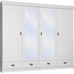 Duża szafa z lustrem z drewna sosnowego ANADI