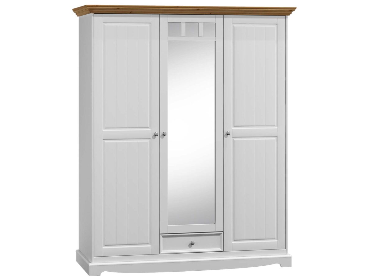 Drewniana szafa z lustrem vintage INGRID