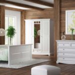 Drewniana szafa z lustrem vintage INGRID