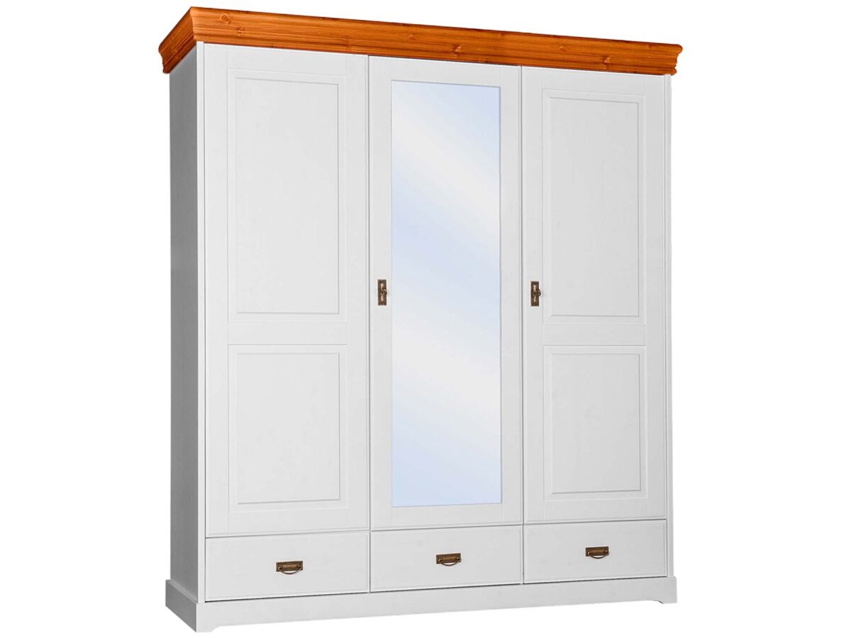 Szafa biała z lustrem trzydrzwiowa ANADI