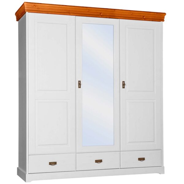 Szafa biała z lustrem trzydrzwiowa ANADI