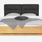 Łóżko Dębowe z Podnoszonym Stelażem i Pojemnikiem Mara