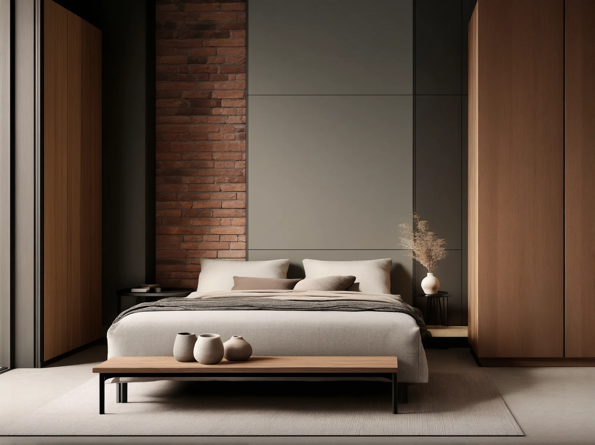 Meble drewniane w stylu loft w naturalnym wnętrzu